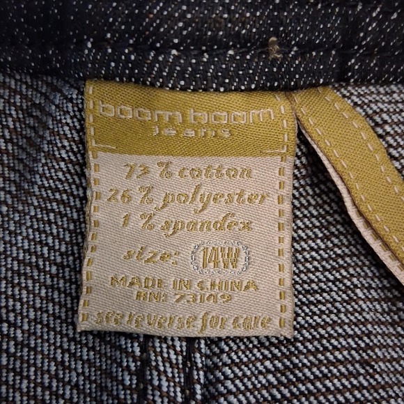 NWT Vtg Boom Boom Women Dark Wash Denim Bermuda Short Size 14W Wide Waistband - Picture 4 of 9